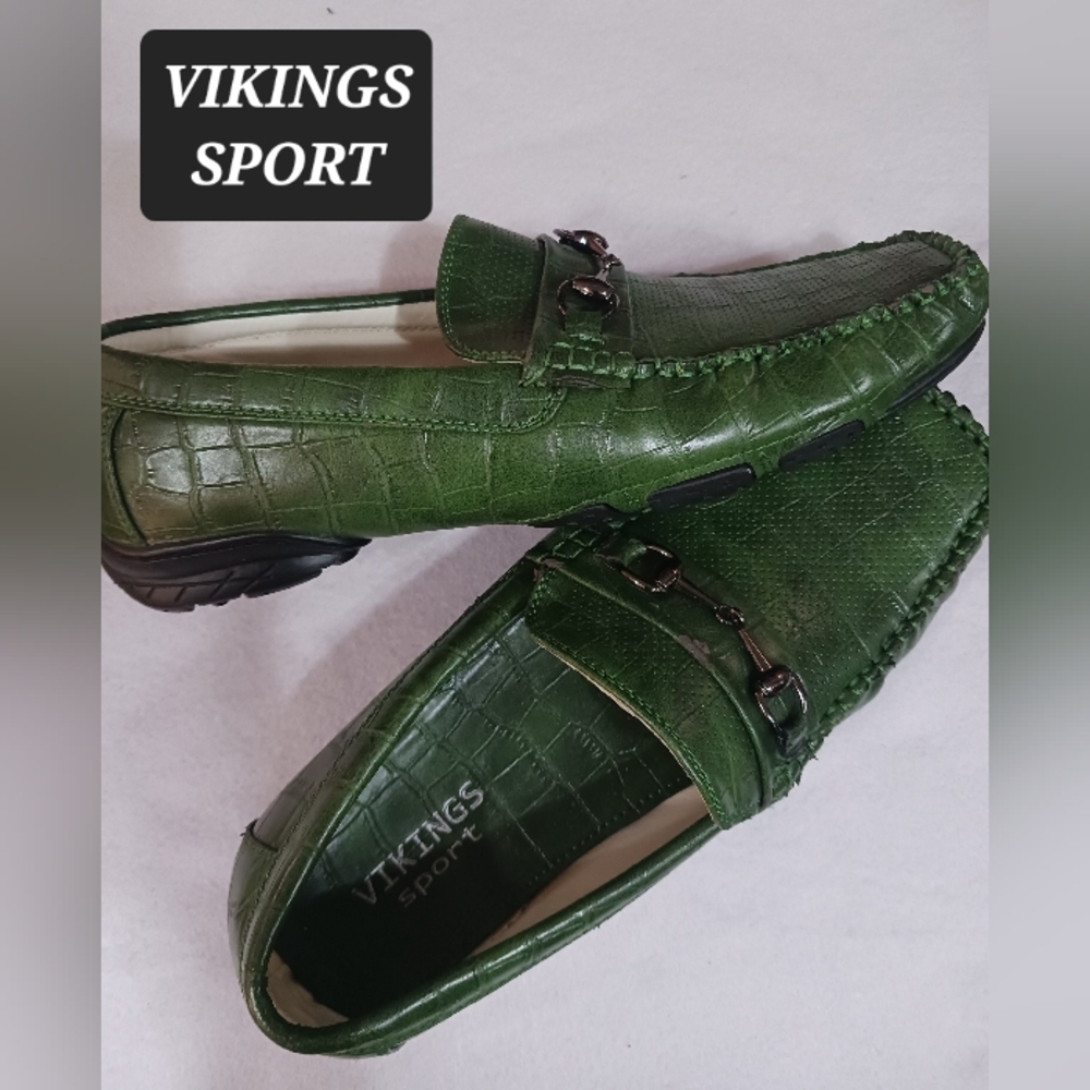 VIKINGS SPORT Faux NAPA Leather Loafer Shoes Mens Size 10